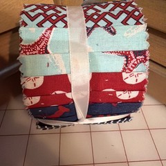 Jelly Roll 2.5 X 42 Nautical Roll Red Blue Turquoise White Cotton