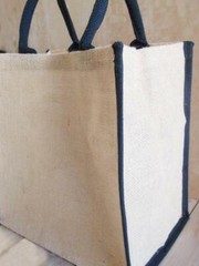 Burlap Tote Bag with Black Cotton Trim 12″ x 12″ x 7.75″
