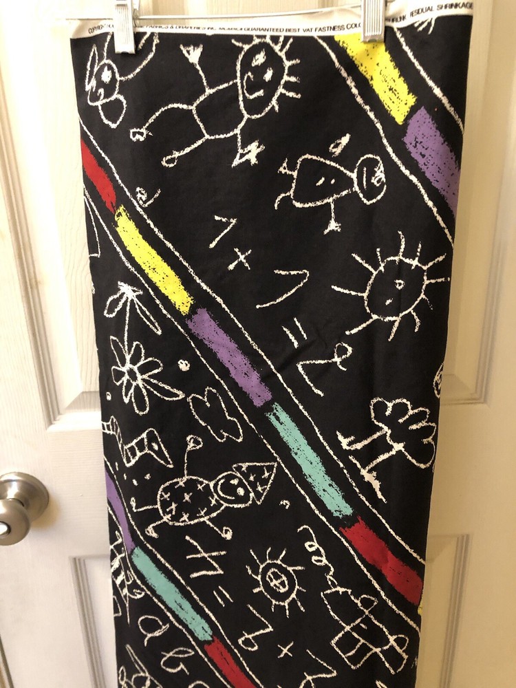 School Chalkboard Teacher print House N Home fabric 54 inches 2.5 yards