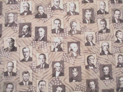 1-2/3 YDS PRESIDENTIAL PICTURES IN SEPIA GREY TONES 100% COTTON OOP 2004