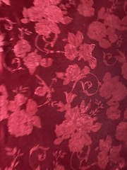 Luxury Embossed Merlot Velvet Flower Design 4-way Stretch 58/60” Sold By The yd.