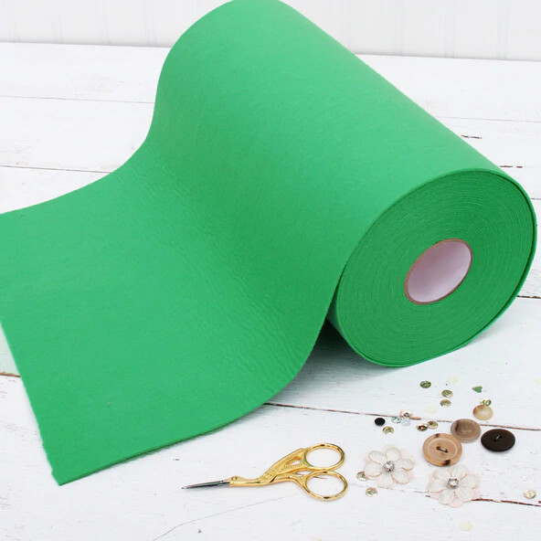 Premium Felt Roll – 12″ x 10yd – Kelly Green – Soft Wool-Like 1.2mm Thick