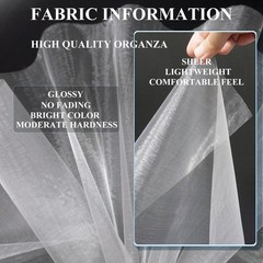 White Tulle Crystal Organza Fabric Rolls 12 Inch by 50 Yards 12 Inches,