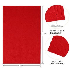 6 PCS 8×12 Inch Red Felt Fabric Sheets 1.5mm Soft Squares For Sewing Crafts