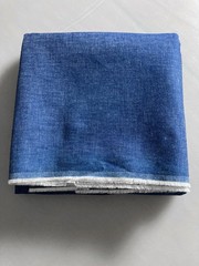 9 oz Midweight Indigo Cotton Chambray Denim 63.5″W x 3.28 Yards Minor Dye Flaw