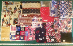 YOUR CHOICE: Patriotic Scraps Remnants Flags Stars Stripe cotton quilting Fabric