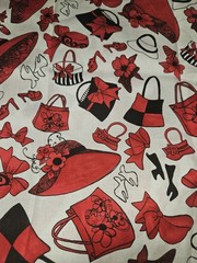 HTF Loralie Harris For Loralie Designs Hats,Bags & Shoes Oh My! Cotton 18″x 45″