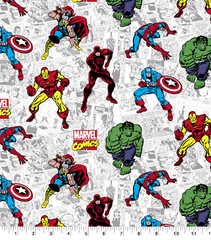 MARVEL COMIC CHARACTER COTTON FABRIC HALF YARD 18″x 44″