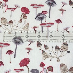 Super Snuggle Flannel Fabric 4.25 yd Forest Mushrooms Cream New Uncut