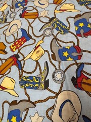 U S Marshall Cowboy Boots Fabric one 17 x 20 inch piece 100% Cotton Free Ship
