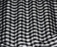 White/Black Dupioni Shantung Checks 100% Silk Fabric 44″ W, 0.75 Yard (SD-647A)