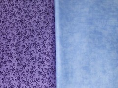 6 Yards 2 Patterns Purple Floral Tonal Blue Tonal Classic Cotton Fabric Bundle