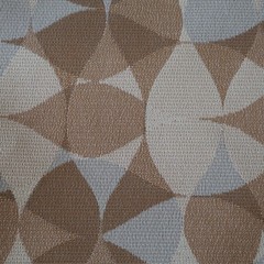 Vtg MCM Upholstery Fabric, Atomic Organic Shapes Circles, Tan, Gray 1.4 yd