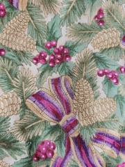 Vtg Hoffman International Fabrics Screen Print Boughs Of Holly 64×44 Upholstery