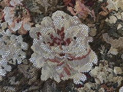 UPHOLSTERY FABRIC~Woven Tapestry~VICTORIAN WHITE ROSES~English Garden~BrownGreen