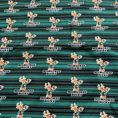 NBA Basketball Milwaukee Bucks Cotton Fabric 1/2 Yard 18”x43” New Bucky Retro