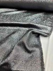 “Charcoal Metallic Brocade Fabric with Embossed Design – Sold by the Meter for E
