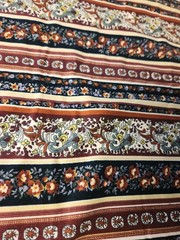 Paisley Floral textured FEEL Fabric Blue Cream Tan Upholstery Curtains Decor