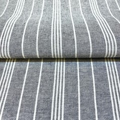 1193. EXTRA WIDE Grey Stripe 100% cotton fabric, Double width 280 cm/ 110 inch
