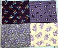 Quilt Shop Quality 16 FQs 4 Yds Cotton Fabric Civil War Repro Assorted Purples