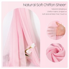 Pink Wedding Arch Chiffon Draping Fabric Sheer Curtain Backdrop 29 In x 20 Ft
