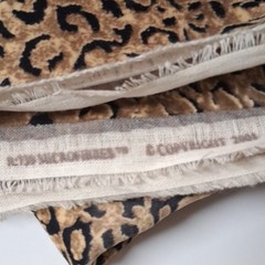 Faux Suede Fabric Leopard Animal Print Brown Black 1 2/3 Yds Sewing