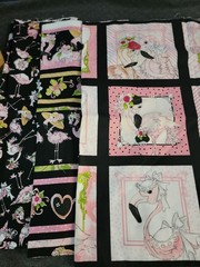 Cotton fabric 3 pieces, Panel Flams Loralie Harris for Loralie Designs: