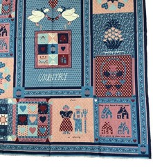 Vintage Fabric Panel ” I Love Country” For Quilt by Spring Ind 45 X 35″