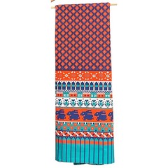 Vintage Unstitched Fabric Panel Boho Geometric Tribal Print Textile DIY Art