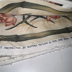 Quaker Fabric 1981 Floral Bamboo Screen Print Dupont Teflon Yards 122” x54” 3 Yd