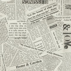 BTHY Blessing & Love Spackle News paper newspaper Cotton Fabric By The Half Yard
