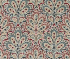 Clarke and Clarke fabric Persia col.denim/raspberry 25 Yards Available