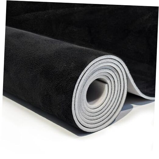 Suede Auto Headliner Fabric 96″ L × 60″ W with Foam Backing – 96″L×60″W Black