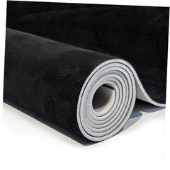 Suede Auto Headliner Fabric 96″ L × 60″ W with Foam Backing – 96″L×60″W Black