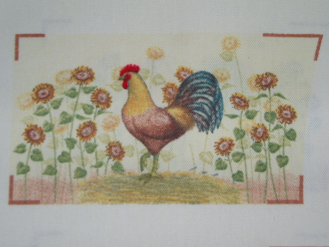 fabric panel, 6 sets of oven mitt tops, ROOSTER, #2