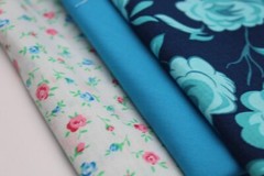 Scrap Piece Quilting Cotton Sewing Fabric TEAL BLUE Hues 8 Different Patterns
