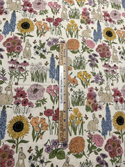 MODA My Secret Garden 100% cotton fabric by yard 36×44 20982 11 Flowers Bunnies