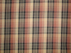 Black Brown Wheat Tri Plaid Homespun Fabric | Home Decor Rustic Farmhouse Cabin