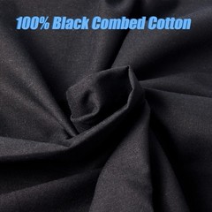 5 Yard Black Cotton Fabric,Natural Poplin Fabric by The 5 Yards,