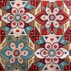 Artisan Tile Geometric Mosaic Cotton Fabric 44″x36″ Precut Yard