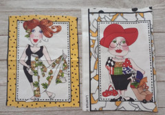 loralie ladies sophisticates fun fabric 7 x 5.5 inch 2 block #1017