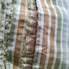 Vintage Plaid Faux Silk Fabric 57×114 Striped Checked 3 Yards