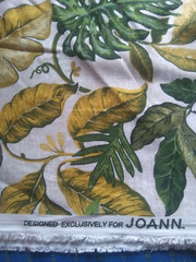 Green Yellow Beige Tropical Fabric~Polyester Rayon Linen~2.5 Yards x 57″ Wide