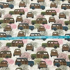 1 Yard 3 Wishes Touch of Spring Wagoneer in White Beth Albert Cotton Fabric BTY