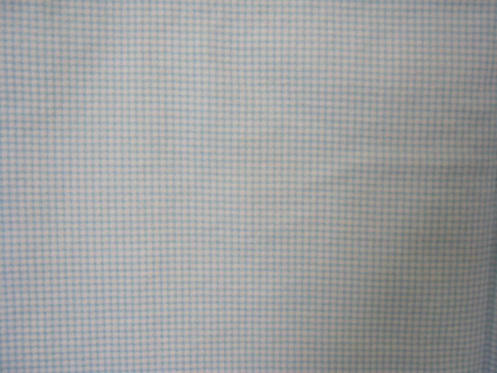 Powder Blue and White Mini Check Cotton Flannel Fabric 1 Yd x 42″ Doll Clothes