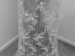 WHITE Beaded Sequins Embroidery Bridal Lace Fabric 50” Width Sold By The Yard