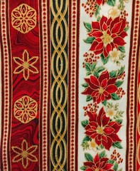 Peggy Toole for Robert Kaufman Holiday Flourish Floral Stripes 2 yds