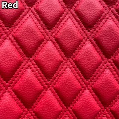 Faux Leather Double Thread Quilted Vinyl Fabric Foam Backing Upholstery Material