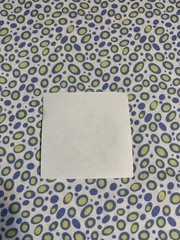 “Go Girl” Ovals & Polka Dots Fabric Remnant By Top Drawer Blue Green And White