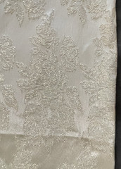 Floral Gold Satin Jacquard Brocade Fabric – 60″ Wide x 1.30 Yards